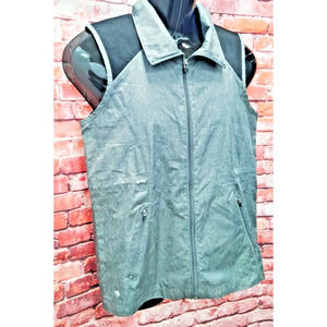 Ideology Gray Heather Black Vest Jacket Water Wind Resistant Large